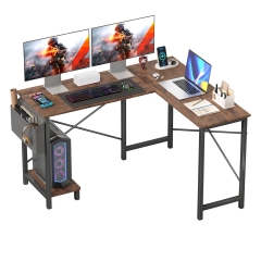 50 Inch L-Shaped Desk,Gaming Desk Computer Desk With Side Storage Bag & CPU Stand,Corner Desk for Home Office,Bedroom,Writing & Gaming,Brown 50 Inch L-Shaped Desk,Gaming Desk Computer Desk With Side Storage Bag & CPU Stand,Corner Desk for Home Office,Bedroom,Writing & Gaming,Brown