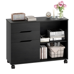 PayLessHere 3 Drawer Lateral File Cabinet Mobile File Cabinet with Open Storage Shelves with Wheels for Home Office,Black PayLessHere 3 Drawer Lateral File Cabinet Mobile File Cabinet with Open Storage Shelves with Wheels for Home Office,Black