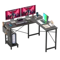 50 Inch L-Shaped Desk,Gaming Desk Computer Desk With Side Storage Bag & CPU Stand,Corner Desk for Home Office,Bedroom,Writing & Gaming,Black 50 Inch L-Shaped Desk,Gaming Desk Computer Desk With Side Storage Bag & CPU Stand,Corner Desk for Home Office,Bedroom,Writing & Gaming,Black