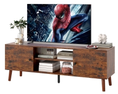 TV Stand for 55 60 Inch TVs,Entertainment Center with 2 Storage Cabinets and Open Shelves for Living Room, Bedroom, Home Office,Brown TV Stand for 55 60 Inch TVs,Entertainment Center with 2 Storage Cabinets and Open Shelves for Living Room, Bedroom, Home Office,Brown