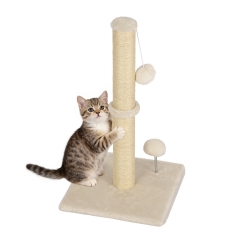 22 Inch Cat Scratching Post Cat Scratcher Natural Sisal Rope Scratch Post Kitten Trees with Hanging Ball for Indoor Cats ,Beige 22 Inch Cat Scratching Post Cat Scratcher Natural Sisal Rope Scratch Post Kitten Trees with Hanging Ball for Indoor Cats ,Beige