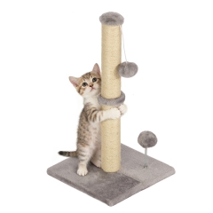 22 Inch Cat Scratching Post Cat Scratcher Natural Sisal Rope Scratch Post Kitten Trees with Hanging Ball for Indoor Cats ,Light Gray 22 Inch Cat Scratching Post Cat Scratcher Natural Sisal Rope Scratch Post Kitten Trees with Hanging Ball for Indoor Cats ,Light Gray