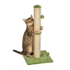 33 Inch Cat Scratching Post Cat Scratcher Natural Sisal Rope Scratch Post Trees with Hanging Ball for Indoor Cats and Adults ,Green 33 Inch Cat Scratching Post Cat Scratcher Natural Sisal Rope Scratch Post Trees with Hanging Ball for Indoor Cats and Adults ,Green