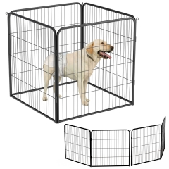 BestPet Dog Playpen Indoor 32 inch Height 4 Panels Dog Pen for Medium and Large Dogs, Exercise Pen Pet Dog Fence with Doors Pet Puppy Playpen, Black