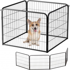 Bestpet Dog Playpen Indoor 24 inch Height 4 Panels Dog Pen for Small and Medium Dogs, Exercise Pen Pet Dog Fence with Doors Pet Puppy Playpen,Black