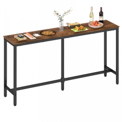 71” Bar Table, Bar Height Pub Table with Sturdy Legs & Adjustable Foot Pads, Counter Height Dining Table for Bar, Kitchen, Dining Room,Brown