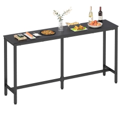 71” Bar Table, Bar Height Pub Table with Sturdy Legs & Adjustable Foot Pads, Counter Height Dining Table for Bar,  Dining Room, Coffee Shop – Black