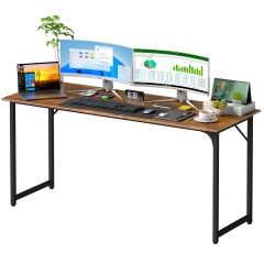 63 Inch Computer Desk Office Desk with Metal Frame, Adjustable Feet | Water-Resistant,Sturdy Writing Table for Home Office or Study | Vintage |