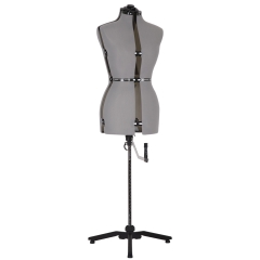 Female Manikin Adjustable Dress Model Display Torso Body Clothing Forms Adjustment to Waist & Hips & Neck & Back Length & Height ,Gray