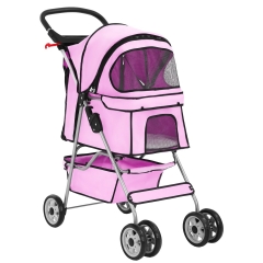 BestPet Pet Stroller Cat Dog Cage Stroller Travel Folding Carrier,Pink, 4 Wheels BestPet Pet Stroller Cat Dog Cage Stroller Travel Folding Carrier,Pink, 4 Wheels