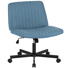 Criss Cross Chair Wide, Armless Office Desk Chair,Backrest Vanity Chair with Wheels 360 Swivel, Height Adjustable for Home Office, Home Office Blue Criss Cross Chair Wide, Armless Office Desk Chair,Backrest Vanity Chair with Wheels 360 Swivel, Height Adjustable for Home Office, Home Office Blue
