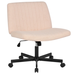 Criss Cross Chair Wide, Armless Office Desk Chair,Backrest Vanity Chair with Wheels 360 Swivel, Height Adjustable for Home Office, Home Office Pink Criss Cross Chair Wide, Armless Office Desk Chair,Backrest Vanity Chair with Wheels 360 Swivel, Height Adjustable for Home Office, Home Office Pink