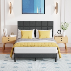 FDW Full Bed Frame Upholstered Bed Frame with Fabric Upholstered Headboard,Wooden Slats Support Platform Bed Frame FDW Full Bed Frame Upholstered Bed Frame with Fabric Upholstered Headboard,Wooden Slats Support Platform Bed Frame