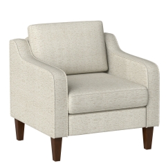 Accent Chair, Beige Linen Fabric Upholstered Armchair with Scooped Arms, Comfortable Single Sofa Chair Accent Chair, Beige Linen Fabric Upholstered Armchair with Scooped Arms, Comfortable Single Sofa Chair