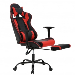 BestOffice Racing Style Gaming Chair with Adjustable Pillows and Footrest for Adult Gamers(Red)