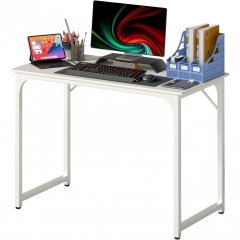 PayLessHere 39 Inch Computer Desk,White Office Desk with Metal Frame, Adjustable Feet,Pack of 1