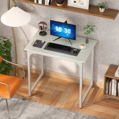 PayLessHere 32 Inch Computer Desk,White Office Desk with Metal Frame, Adjustable Feet,Pack of 1