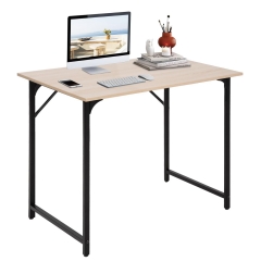 FDW 32 inch Computer Desk,Office Desk with Metal Frame,Writing for Small Space,Nature