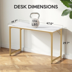 BestOffice 47 inch Computer Desk Modern Writing Desk for Adults,Gold BestOffice 47 inch Computer Desk Modern Writing Desk for Adults,Gold