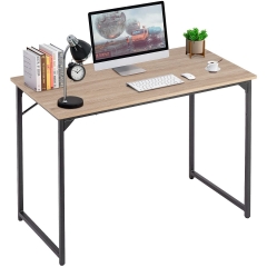 BestOffice 39.4 inches Computer Desk,Modern Simple Style PC Desk with Metal Frame，Nature