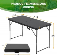 BestOffice 4 FT Picnic Table Folding Table Lock for Party Event, Black BestOffice 4 FT Picnic Table Folding Table Lock for Party Event, Black