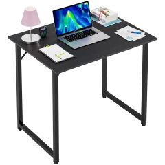 FDW 32 inch Metal Frame Computer Desk, Modern Style, Perfect for Students and Adults (Black)