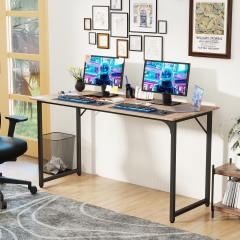 PayLessHere 55 Inch Nature Computer Desk with Metal Frame, Adjustable Feet,Pack of 1