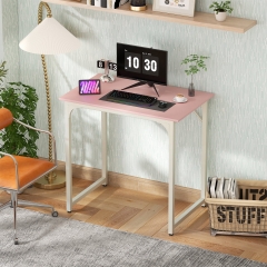 PayLessHere 32 Inch Computer Desk,Pink Office Desk with Metal Frame, Adjustable Feet,Pack of 1