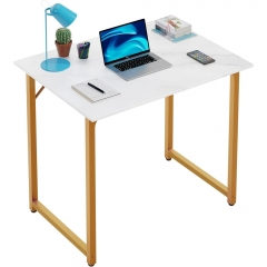 PayLessHere 32 inch Computer Desk,Office Desk with Metal Frame,Adults can easily use it,Gold
