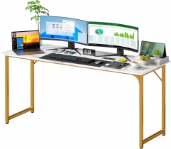 PayLessHere 63 Inch Gold Computer Desk with Metal Frame, Adjustable Feet,Pack of 1 PayLessHere 63 Inch Gold Computer Desk with Metal Frame, Adjustable Feet,Pack of 1
