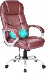 Office Chair With Massage | Dark Brown High Back Adjustable Ergonomic Desk Chair with Lumbar Support for Home, Office, Conference Rooms