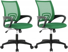 Home Office Chair - Adjustable Ergonomic with Lumbar Support, Armrest, Executive, High Density Mesh, 360 Degree Swivel (Pack of 2, Green)