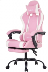 Ergonomic Racing Desk Chair Computer Chair Gaming Chair with Footrest Lumbar Support Headrest Armrest Task Rolling Swivel Ergonomic Gamer Chair(Pink)