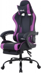 Ergonomic Racing Desk Chair Computer Chair Gaming Chair with Footrest Lumbar Support Headrest Armrest Task Rolling Swivel Gamer Chair (Purple)