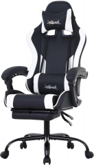 Ergonomic Racing Desk Chair Computer Chair Gaming Chair with  Footrest Lumbar Support Headrest Armrest Task Rolling Swivel Ergonomic Gamer Chair,White