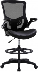 PayLessHere Ergonomic Tall Office Chair ，Adjustable Height Mesh Desk Chair Drafting Stool，Black