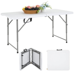 FDW 4FT Folding Table Adjustable Height Camping Table Picnic Camping Bench,White FDW 4FT Folding Table Adjustable Height Camping Table Picnic Camping Bench,White