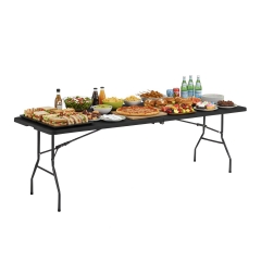 PayLessHere 8 FT Picnic Table Folding Table Fold Up Table Lock for Party Event, Black PayLessHere 8 FT Picnic Table Folding Table Fold Up Table Lock for Party Event, Black