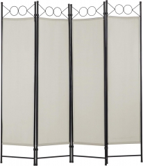 FDW 4 Panel Room Divider 6FT Steel Frame Screen Folding Privacy Divider Freestanding Partition for Home Office Bedroom (Beige) FDW 4 Panel Room Divider 6FT Steel Frame Screen Folding Privacy Divider Freestanding Partition for Home Office Bedroom (Beige)