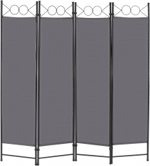 FDW 4 Panel Room Divider 6 ft Steel for Home Office Bedroom, Grey FDW 4 Panel Room Divider 6 ft Steel for Home Office Bedroom, Grey