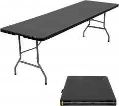 BestOffice 8 FT Picnic Table Folding Table Fold Up Table Lock for Party Event, Black