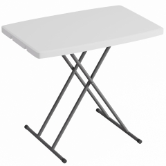 30 Inch Folding Table, Utility Foldable Table for Small Spaces, Small Desk Adjustable Height TV Tray for Laptop, Couch, Camping, White