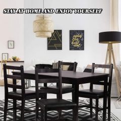 FDW Dining Table Set Pine Wood Kitchen Dining Room Table Dinette Table with 4 Chairs 28.7"