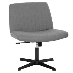 PayLessHere Criss Cross-Leg Office Chair - Armless Adjustable Fabric Seat,with No Wheels, Blue