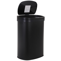 FDW 13 Gallon Stainless Steel Touchless Garbage Trash Can with Motion Sensor for Indoor Use(Black)