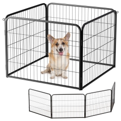 Bestpet Dog Playpen Indoor 24 inch Height 4 Panels Dog Pen for Small and Medium Dogs, Exercise Pen Pet Dog Fence with Doors Pet Puppy Playpen,Black