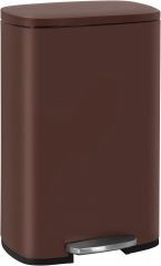 13 Gallon Trash Can with Lid | Brown | Fingerprint-Proof | Made of Brushed Stainless Steel | Soft-Close Step Pedal | Hands-Free Use (Brown)