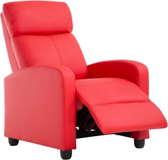 BestMassage Recliner Chair with Fabric Padded Seat Backrest，Orange