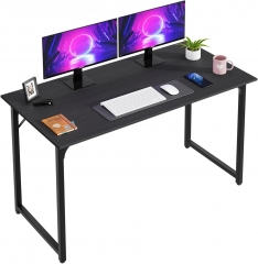 PayLessHere 47 inch Computer Desk, Adjustable Sturdy Laptop Table for Adults with Metal Frame, Black