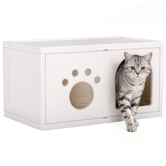 Cat House Catio HDPE Cat Condo Cave Shelter 25.4" x 15.4" x 14.2" White